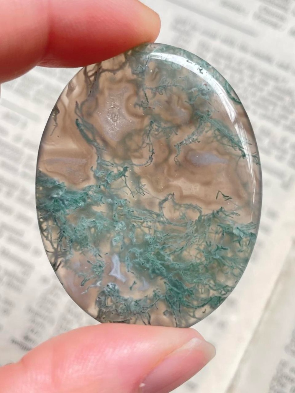 Moss Agate Palm Stone